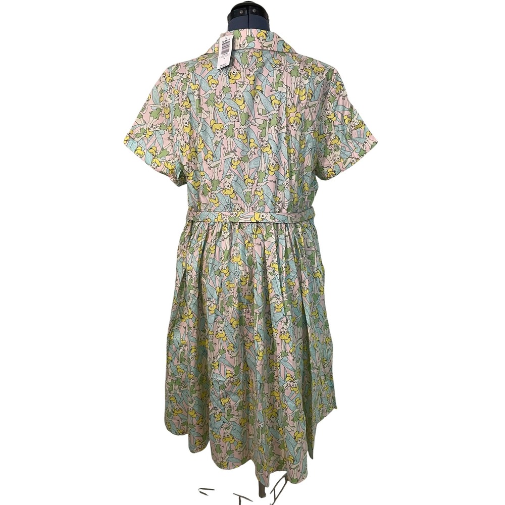 Torrid Disney Tinkerbell Peter Pan Retro Swing Dress Cotton Midi Belted 16 NEW - Picture 4 of 16